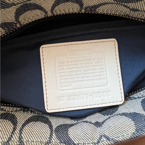Coach Signature Rare Denim Collection Chelsea Optic Blue White Handbag Satchel - Picture 12 of 15